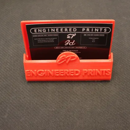 Engineered Prints' own branded business-card holder
